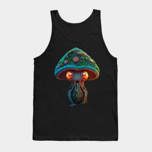 magical toadstool mushroom character sleepy face Tank Top